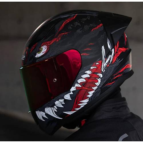 LS2 Rapd 2 Race Kaju Fullface Motosiklet Kask Krmz Caml
