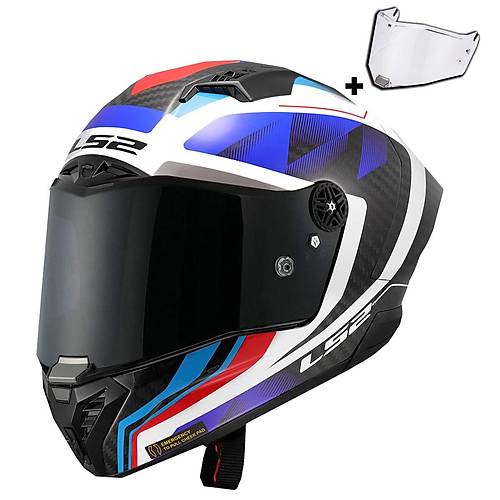 LS2 Thunder Karbon Gp Aero Raute Mavi-K�rm�z� Full Face Motosiklet Kask�