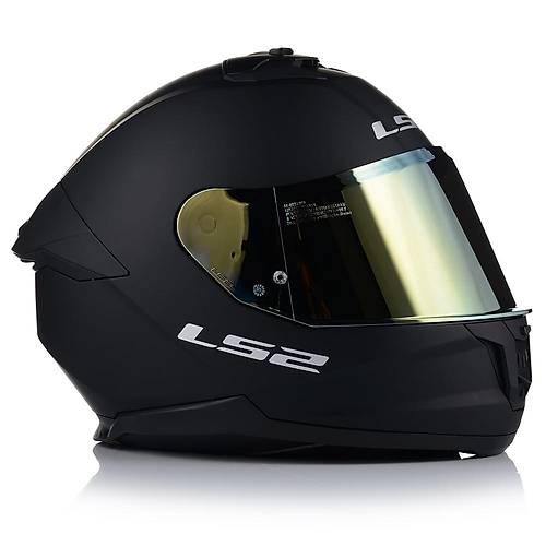 LS2 Stream 2 Mat Siyah Full Face Motosiklet Kask Gold Caml