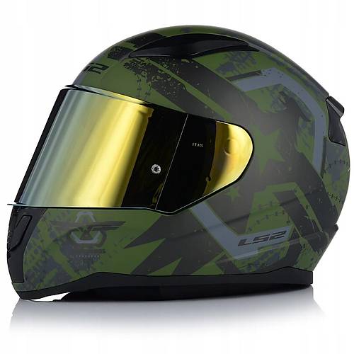 LS2 RAPID 2 THUNDER BIRDS MAT YEL MOTOSKLET KASKI GOLD CAMLI
