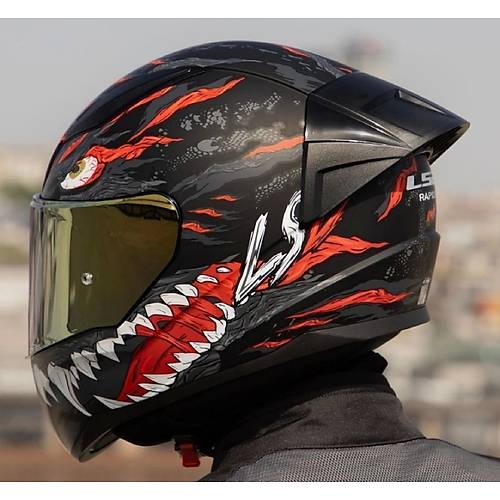 LS2 Rapd 2 Race Kaju Fullface Motosiklet Kask Gold Caml
