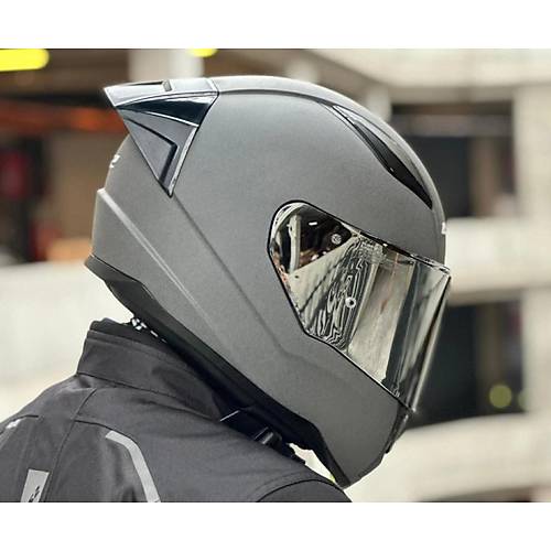 LS2 Rap�d 2 Race Mat Concrete Full Face Motosiklet Kask� Gri Caml�