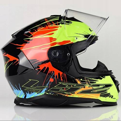 LS2 Storm 2 Drop Kapal Motosiklet Kask Siyah-sar-krmz