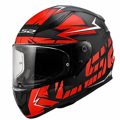 LS2 Rap�d 2 Cromo Mat Siyah-K�rm�z� Full Face Motosiklet Kask�