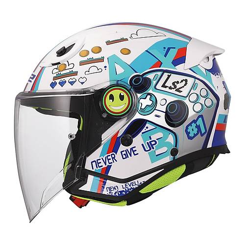 LS2 Funny 2 Next Level Beyaz �ocuk Motosiklet Kask�