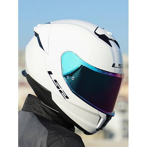 LS2 Stream 2 Beyaz Full Face Motosiklet Kask� G�kku�a�� Caml�