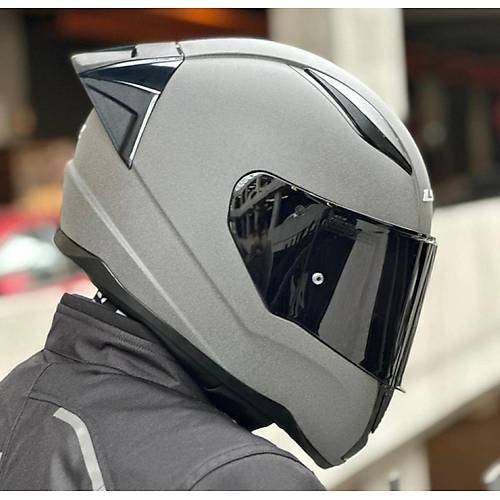 LS2 Rap�d 2 Race Mat Concrete Full Face Motosiklet Kask� Siyah Caml�