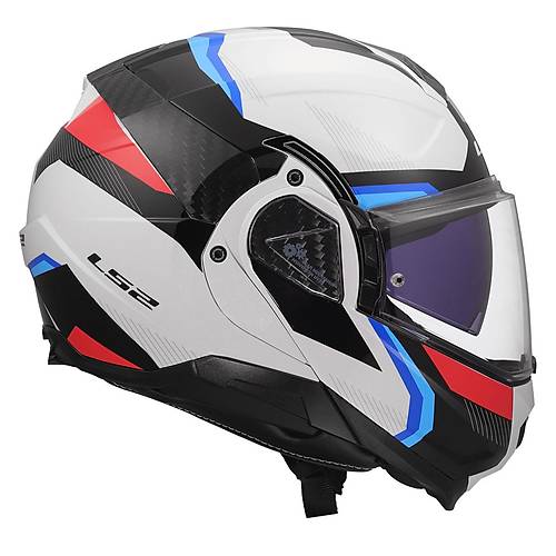 LS2 Advant 2 Tr�ple Beyaz-Mavi-K�rm�z�-Siyah �ene A��l�r Motosiklet Kask�