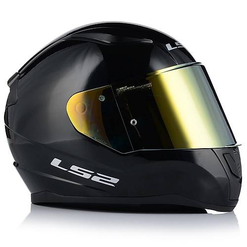 Ls2 Rapd 2 Parlak Siyah Fullface Motosiklet Kask Gold Caml
