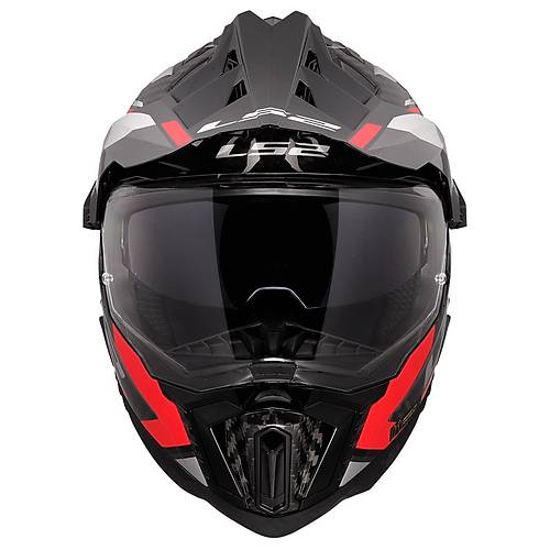 LS2 Explorer C Karbon Fronter II Krmz Kask