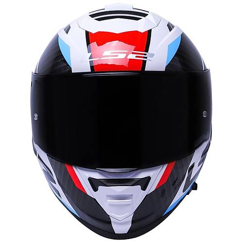 LS2 Storm 2 Racer Beyaz Kapal Motosiklet Kask Siyah Caml