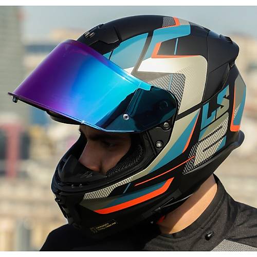 LS2 Stream 2 Road Mat Siyah-Gri Kapal� Motosiklet Kask�  G�kku�a�� Caml�