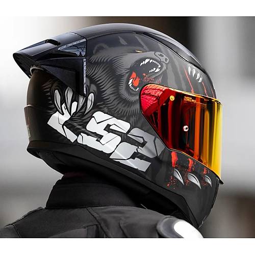 LS2 RAPID 2 RACE CLAWN KAPALI MOTOSKLET KASKI KIRMIZI CAMLI
