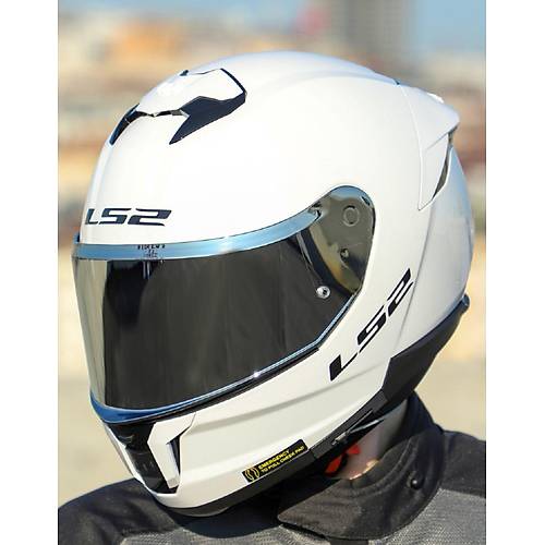LS2 Stream 2 Beyaz Full Face Motosiklet Kask Gri Caml