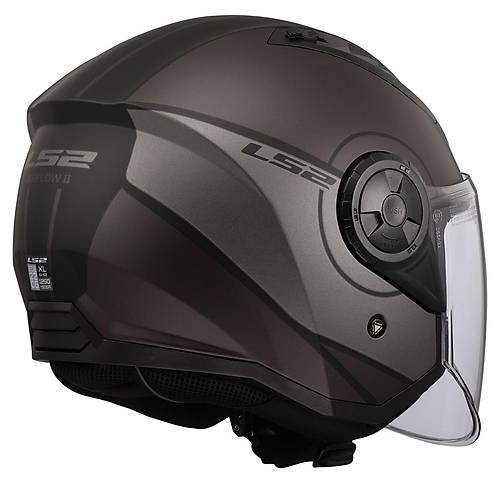 LS2 A�rflow 2 Cover Mat Siyah-Gri A��k Motosiklet Kask�
