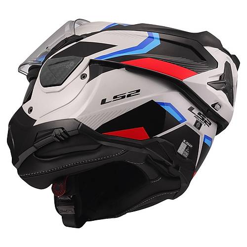 LS2 Advant 2 Tr�ple Beyaz-Mavi-K�rm�z�-Siyah �ene A��l�r Motosiklet Kask�