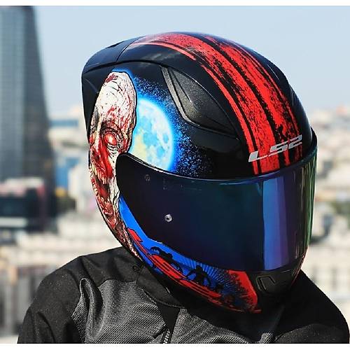 LS2 Rapd 2 Race Zombe Fullface Motosiklet Kask Gkkua Caml