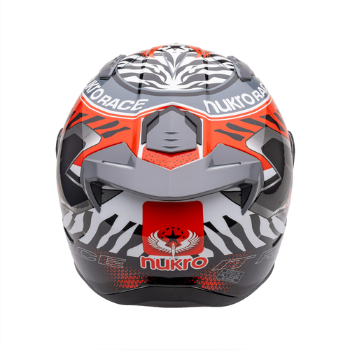 Nukro B-506 Combo Beyaz-K�rm�z�-Gri G�ne� Viz�rl� Kapal� Motosiklet Kask�