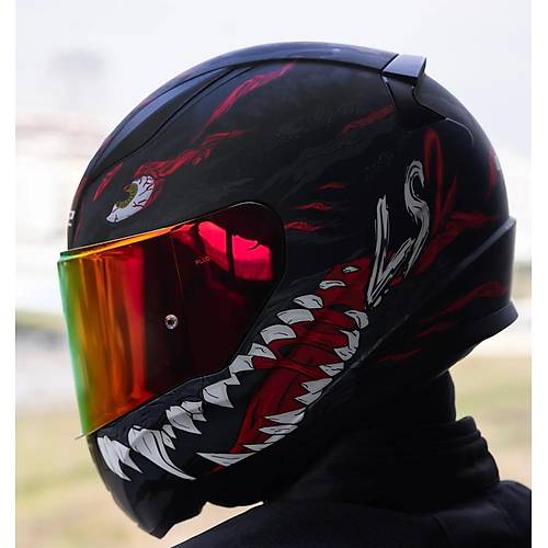 LS2 Rapd 2 Kaju Kapal Motosiklet Kask Krmz Caml