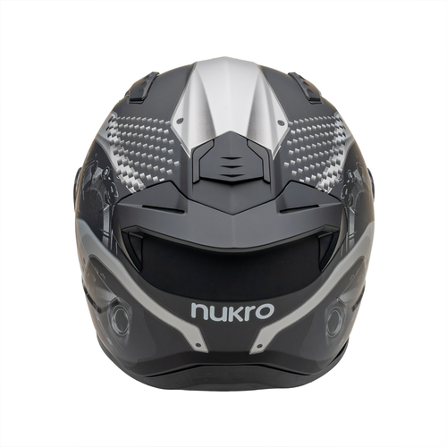 Nukro B-506 Level Siyah-Gri  G�ne� Viz�rl� Kapal� Motosiklet Kask�