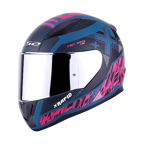 LS2 RAPID 2 XTREET MAT MAV-MOR KAPALI MOTOSKLET KASKI GR CAMLI