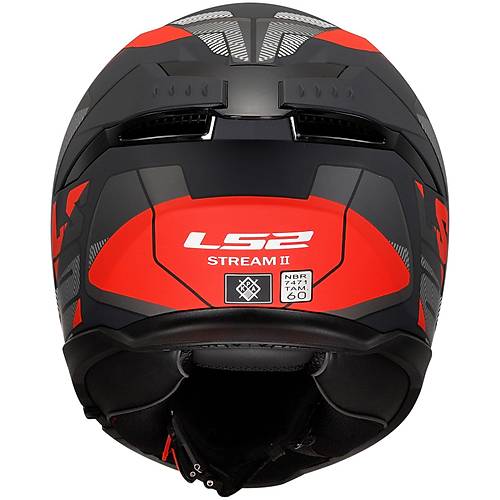 LS2 Stream 2 Road Mat Siyah-T�tan�um-K�rm�z� Fullface Motosiklet Kask�