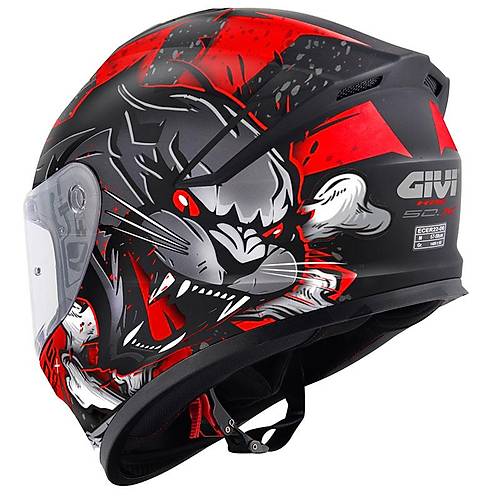 Givi 50.X W�ld Mat Siyah-K�rm�z� Kapal� Motosiklet Kask�