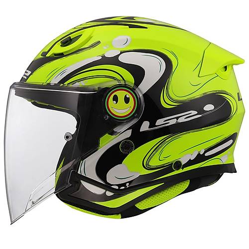 LS2 Funny 2 Glup Neon Sar� �ocuk Motosiklet Kask�