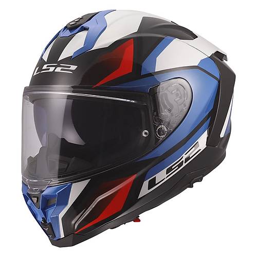 LS2 Challenger 2 V�per Beyaz-Mavi-Krm�z� Kapal� Motosiklet Kask�