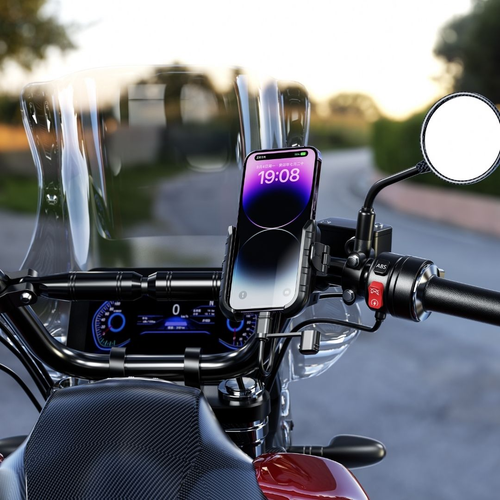 Nukrotech MR PLUS USB-C �arjl� Klipsli Motosiklet Telefon Tutucu