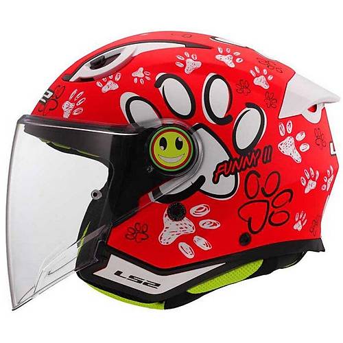LS2 Funny 2 Paws K�rm�z� �ocuk Motosiklet Kask�