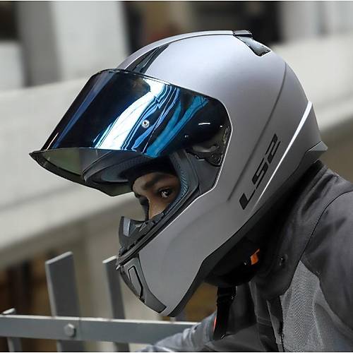 LS2 Rap�d 2 Mat T�tan�um Full Face Motosiklet Kask� Mavi Caml�