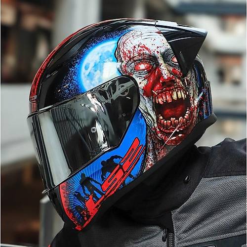 LS2 Rapd 2 Race Zombe Fullface Motosiklet Kask Gri Caml