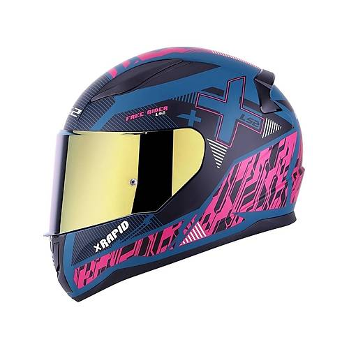 LS2 RAPID 2 XTREET MAT MAV-MOR KAPALI MOTOSKLET KASKI GOLD CAMLI