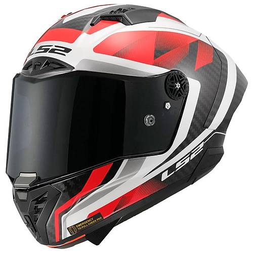 LS2 Thunder Karbon Gp Aero Raute Beyaz-K�rm�z� Full Face Motosiklet Kask�