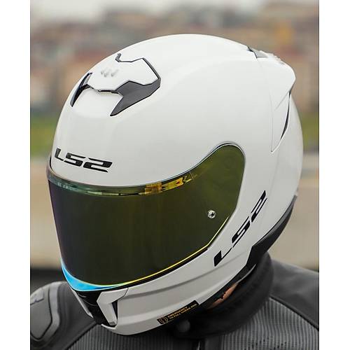 LS2 Stream 2 Beyaz Full Face Motosiklet Kask� Gold Caml�