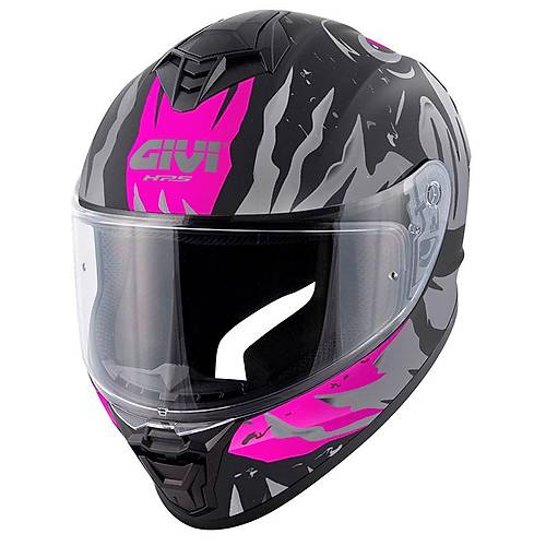 Givi 50.X Sharkb�te Mat Siyah-Gri-Pembe Kapal� Motosiklet Kask�