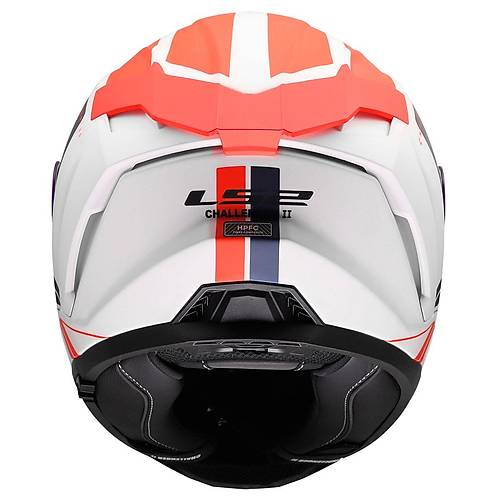 Ls2 Challenger 2 T�tan Mat Beyaz-Mavi-K�rm�z� Kapal� Motosiklet Kask�