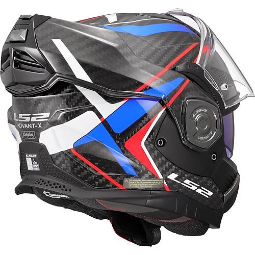 LS2 Advant X Karbon Future II enesi Arka Alan Kask (Beyaz-Mavi)