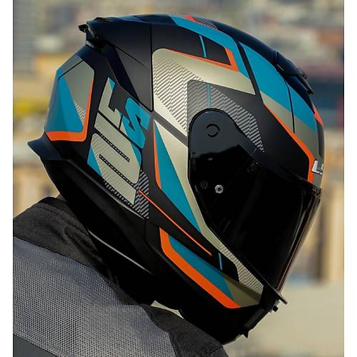 LS2 Stream 2 Road Mat Siyah-Gri Kapal� Motosiklet Kask�  Siyah Caml�