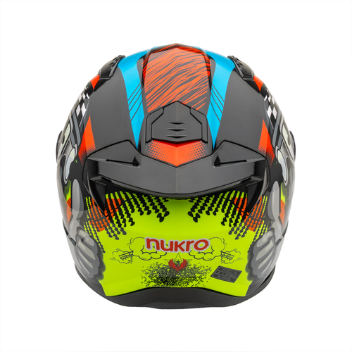 Nukro B-506 Kong Siyah-K�rm�z�-Sar� G�ne� Viz�rl� Kapal� Motosiklet Kask�