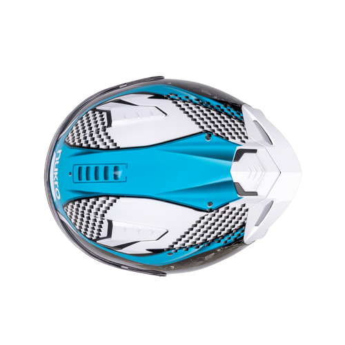 Nukro B-506 Level Beyaz-Mavi G�ne� Viz�rl� Kapal� Motosiklet Kask�