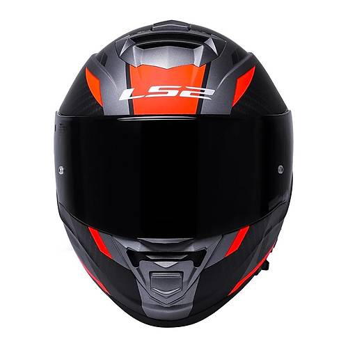 LS2 Storm 2 Racer Turuncu Kapal Motosiklet Kask Siyah Caml