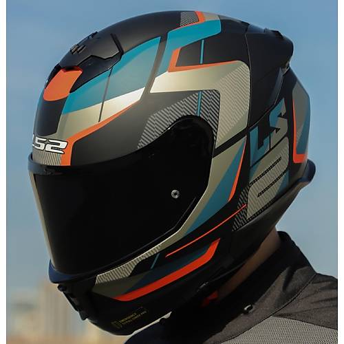 LS2 Stream 2 Road Mat Siyah-Gri Kapal� Motosiklet Kask�  Siyah Caml�