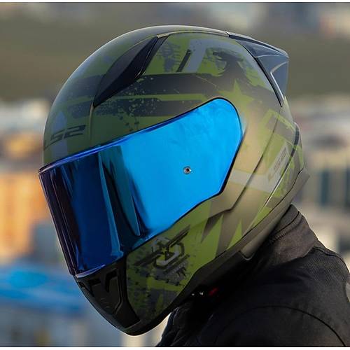 LS2 RAPID 2 RACE THUNDER BIRDS KAPALI MOTOSKLET KASKI MAV VZRL