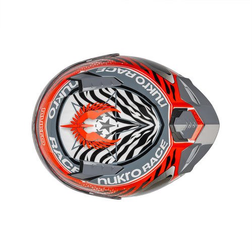 Nukro B-506 Combo Beyaz-K�rm�z�-Gri G�ne� Viz�rl� Kapal� Motosiklet Kask�