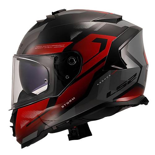LS2 Storm 2 Kronos K�rm�z�-Gri Kapal� Motosiklet Kask�
