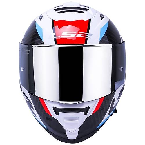 LS2 Storm 2 Racer Beyaz Kapal Motosiklet Kask Gri Caml