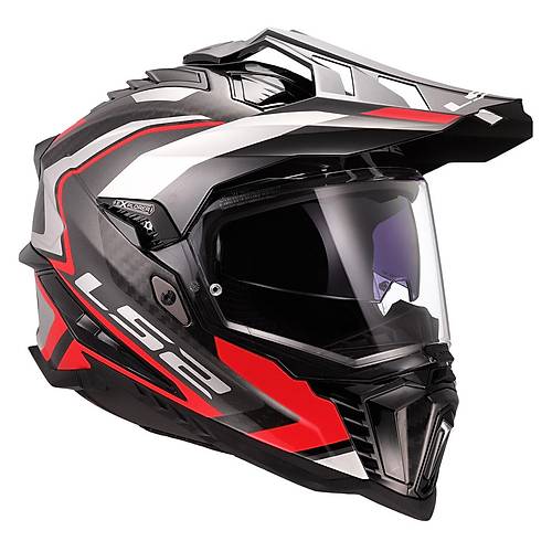 LS2 Explorer C Karbon Fronter II Krmz Kask