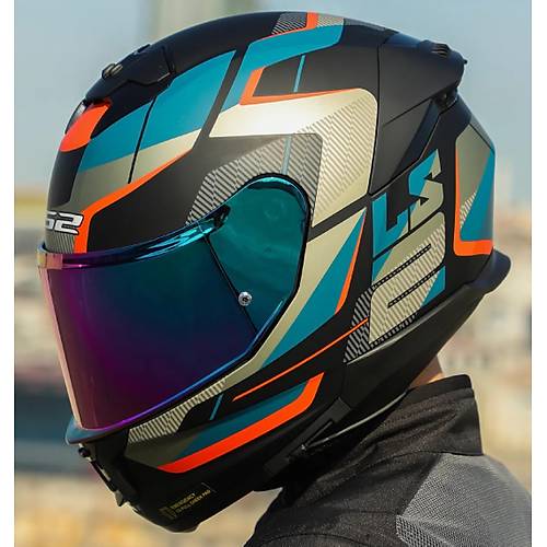 LS2 Stream 2 Road Mat Siyah-Gri Kapal� Motosiklet Kask�  G�kku�a�� Caml�